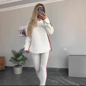 长裤 2025亚马逊独立站热卖 时尚 套装 休闲连帽上衣 紧身打底裤