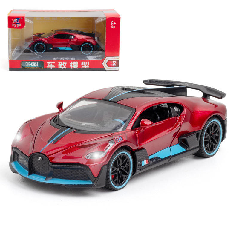 新款 车致1:32布加di DIVO跑车合金声光开门仿真汽车模型儿童玩具
