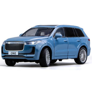 新款 智冠合金车模1比24理想ONE智能语音版带声光模型摆件玩具