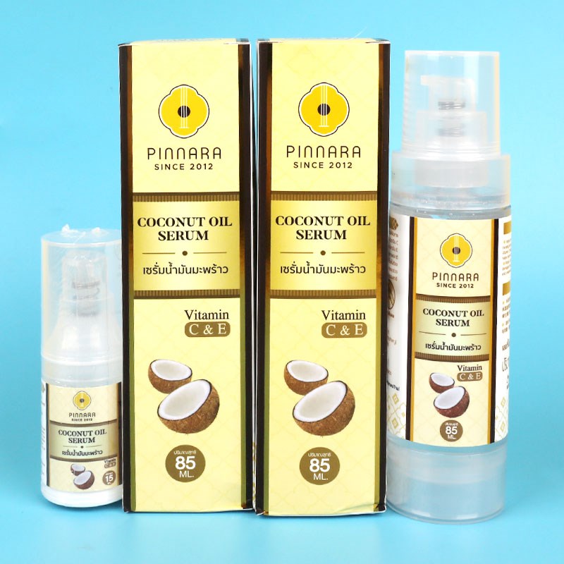 泰国Pinnara 椰子油精华三v送一套装(85ml*3 +15ml)滋润保湿舒缓