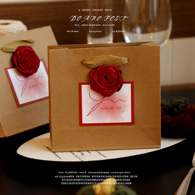 结婚手提袋高级感小众喜糖礼品袋伴娘伴手礼牛皮纸袋订婚礼包装袋