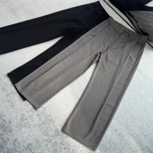 通勤百搭 羊毛天丝解构打褶A字休闲宽松西裤 现货 K021 KEBUSI