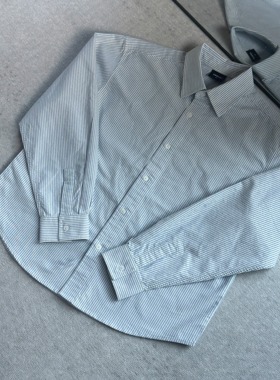 【KEBUSI】必入高品质精梳长绒棉水洗牛津纺条纹boxy衬衫男#CS013