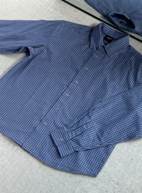 【KEBUSI】高品质miu系蓝色格纹知识分子衬衫百搭男女#CS009