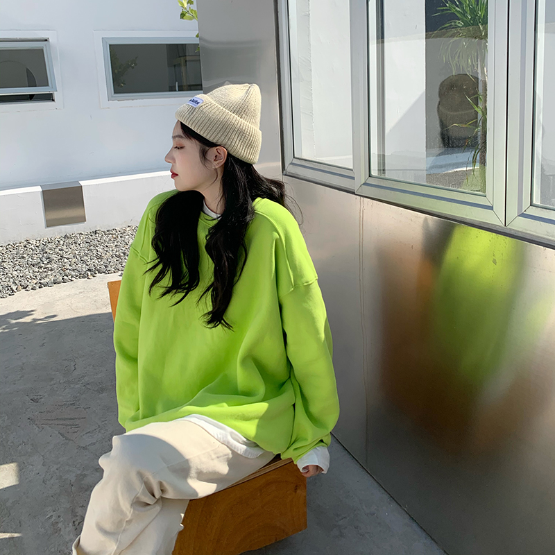 New off shoulder sleeve crew neck sweater for autumn and winter