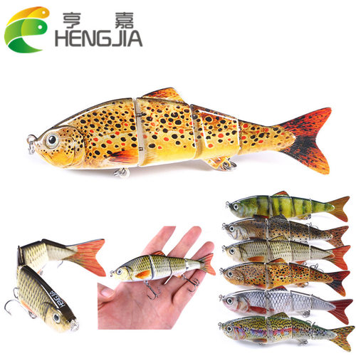 阿穗HENGJIA 路亚多节鱼4段12CM-16.8G-6#钩仿生硬鱼饵外贸路亚饵