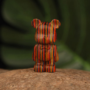 穗子彩绘木工艺雕刻暴力熊吊饰配件可爱手工diy钥匙扣手机链挂件