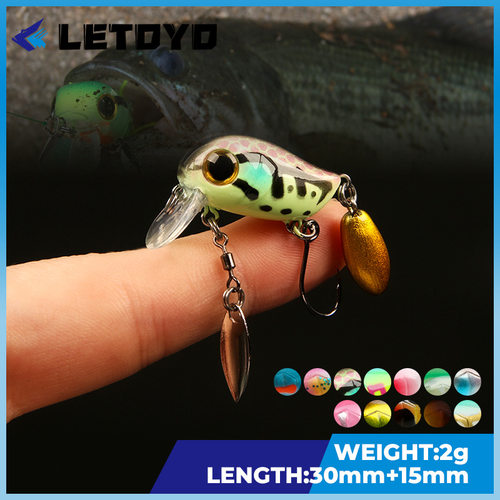 阿穗LETOYO  水面系浮水小胖子多节2g30mm微物路亚饵假饵鲈鱼鱼饵