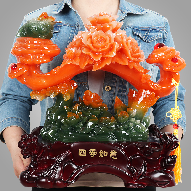 招财工艺品电视柜玄关乔迁玉如意
