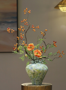 油画奶油风简约现代陶瓷花瓶摆件