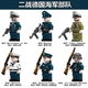 二次大战德国海军积木人仔德军U艇指挥官上尉水兵炮手拼装 积木人