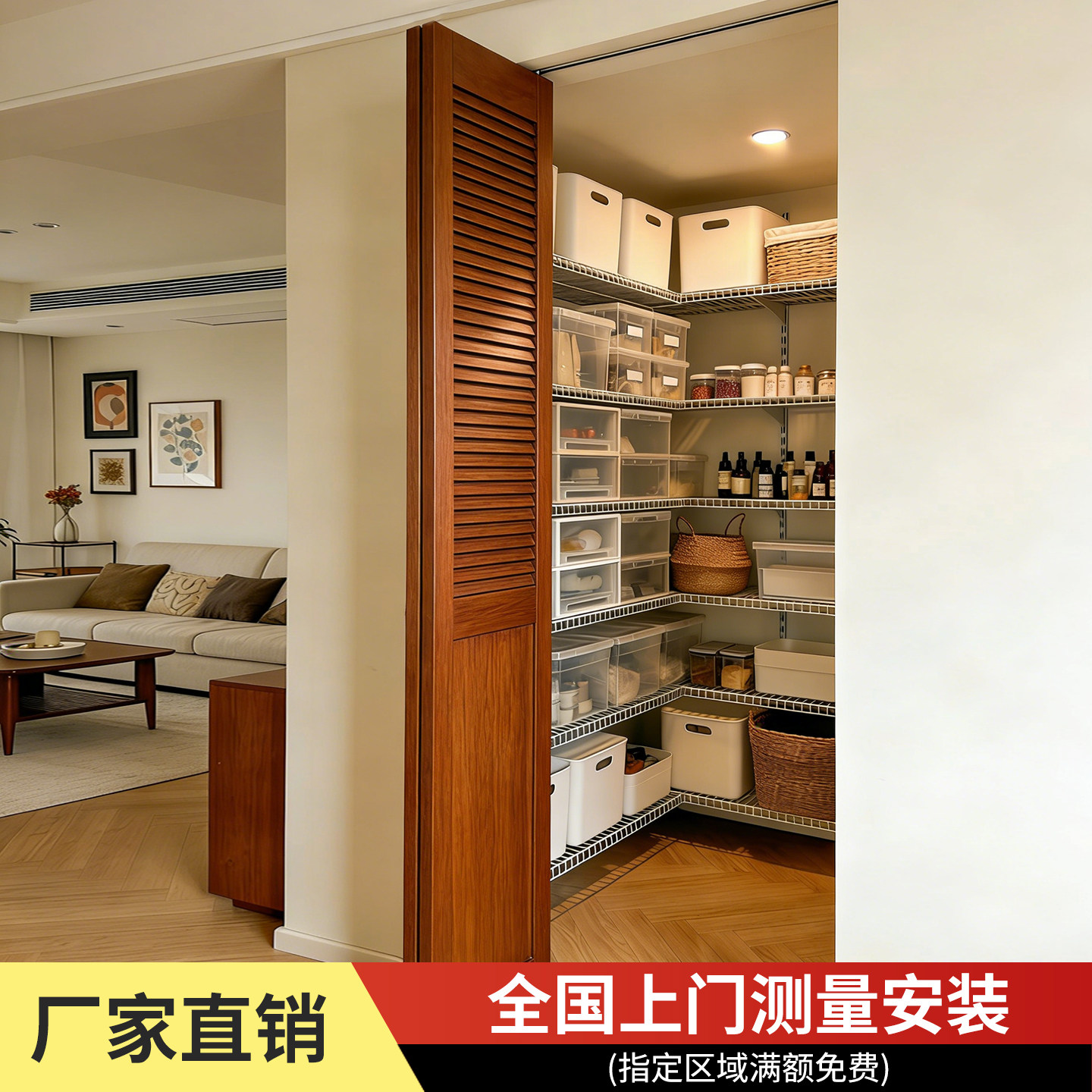 唯美饰家百叶门储藏室门隔断门图片
