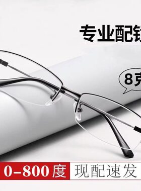 半框防辐射钛合金超轻商务款眼镜
