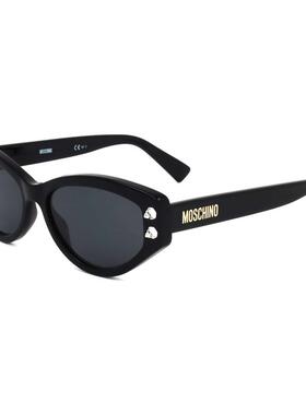 欧洲代购moschino/莫斯奇诺女士太阳眼镜UV防护猫眼框铆钉装饰