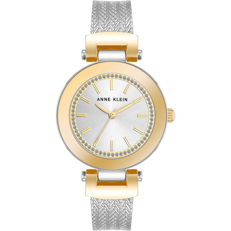 ANNE KLEIN安妮克莱因女士腕表计时夜光走时日历金属钢带防水