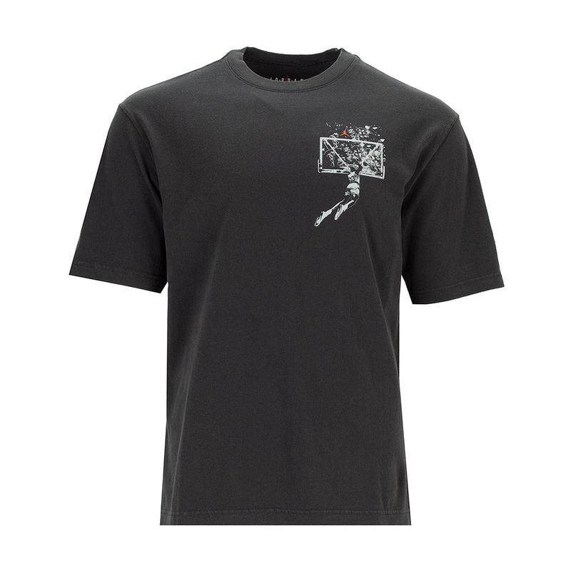 代购JORDAN男士运动T恤透气舒适日常穿着宽松版型短袖圆领黑色