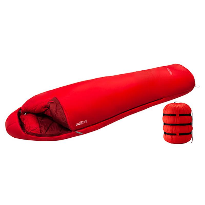 montbell男女睡袋保暖防风速干红色长款右开拉链露营登山