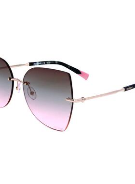 代购Missoni女士太阳镜防紫外线遮光灰色镜片非偏光金属金色