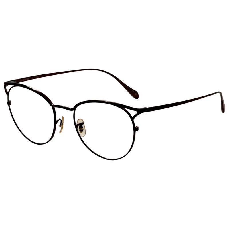 代购OLIVER PEOPLES女士眼镜架圆形金属钛合金玫瑰金日常佩戴