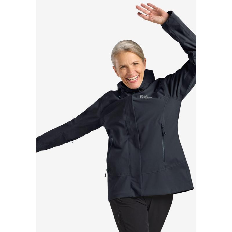 代购Jack wolfskin狼爪女士冲锋衣防水防风透气户外夹克立领