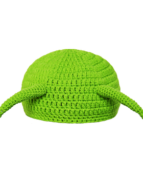 痞幼同款 怪物史莱克 针织毛线绿色帽子cos可爱卡通男女秋冬帽子
