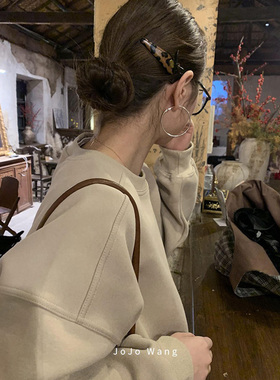 洋气棕黑系~豹纹bi备侧边刘海夹碎发夹简约时尚夹子发饰对夹