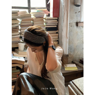 黑银好时髦 饱满银葱立体宽发箍女外出简约发卡韩国头箍发饰头饰