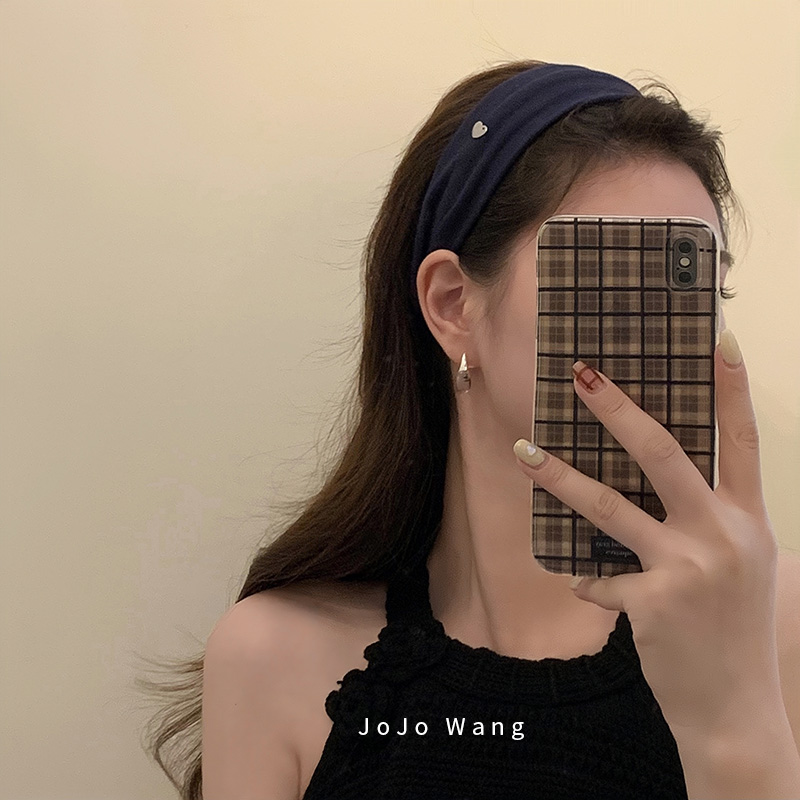 时髦纯色系~爱心宽发箍女外出洗脸简约发卡韩国头箍发饰头饰发卡