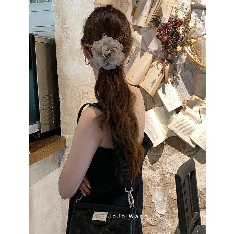 超柔欧根纱~立体花朵气质发圈