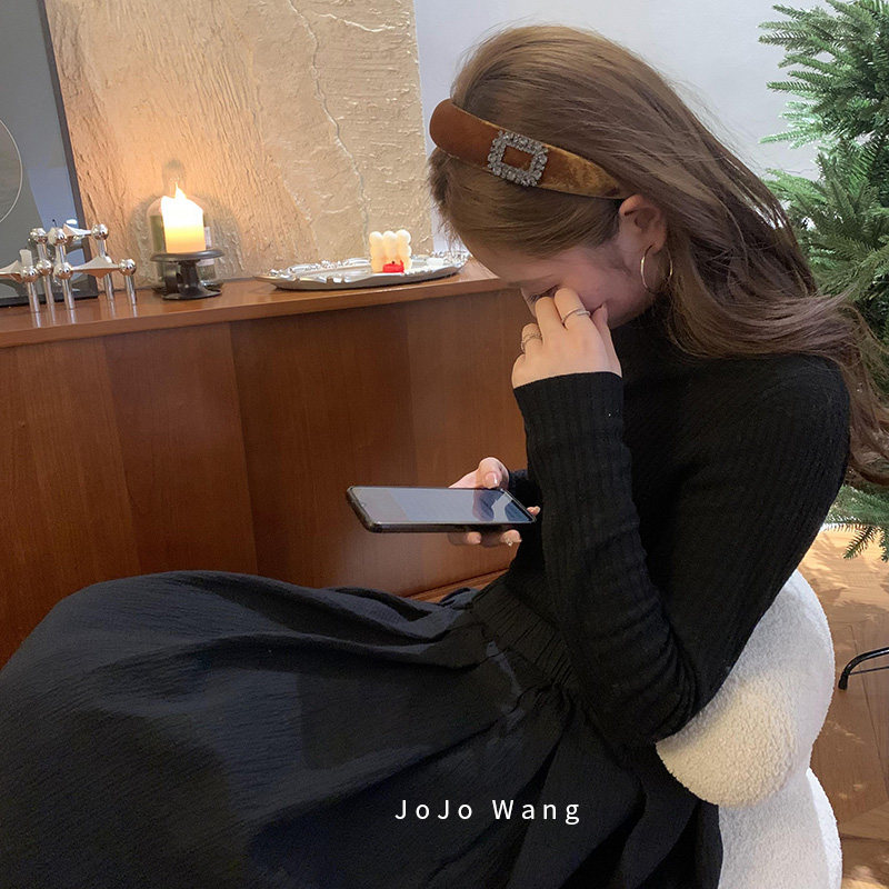 精致姐姐~真丝方钻发箍女外出