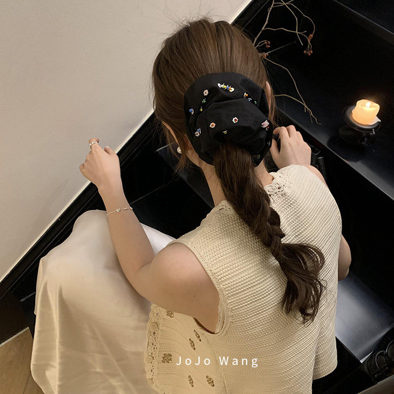 有趣的手工缝制花花~发圈头饰大肠圈扎头发饰后脑勺盘发头绳韩国