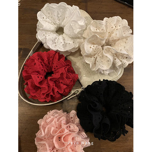 本期必入！高品质蕾丝高级感大肠发圈女发绳红头饰发饰头绳韩国