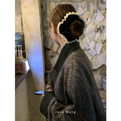 小花边好嗲 黑白系丝绒花边高级感大肠圈发圈女扎头发饰头绳韩国