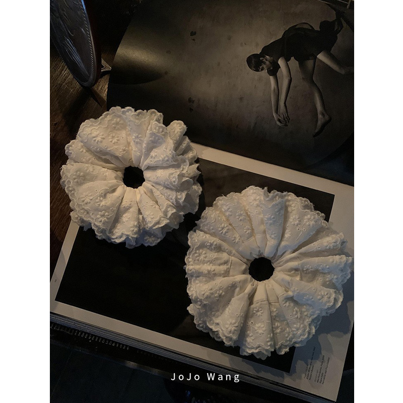 高级定制款~超大朵l蕾丝发圈肠圈头饰发绳女发饰花边头绳韩国头花