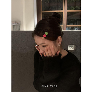 彩系豆几!简约发夹侧边刘海夹发饰头饰碎发半扎夹子2025新款