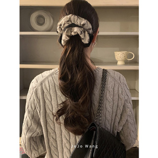 素淡又日常!气质大肠发圈女扎头发发饰高级感洋气韩国时尚头绳