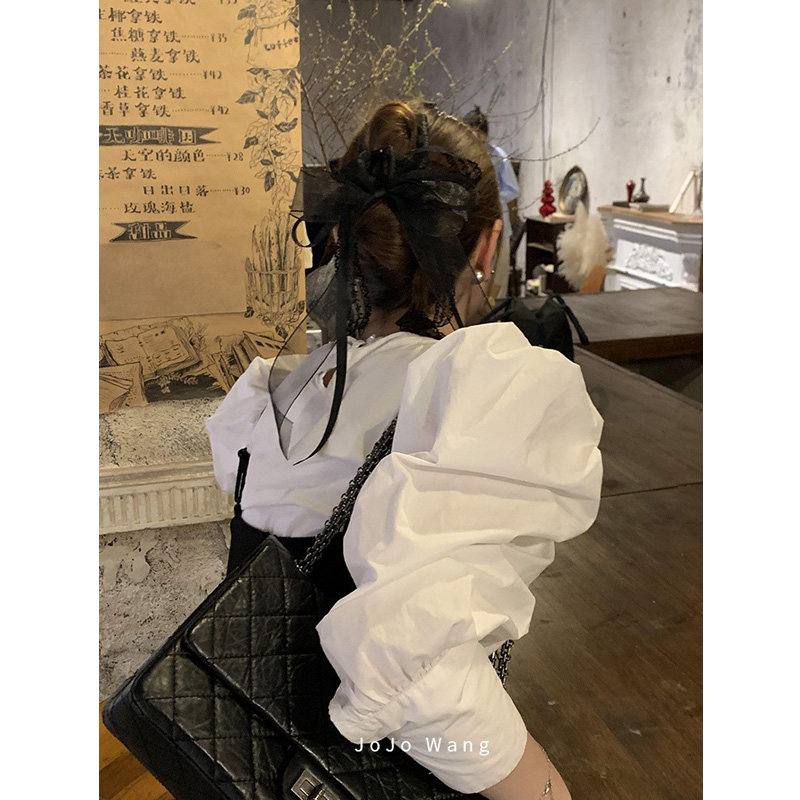 随机美丽~欧根纱飘带抓夹简约发抓高级发夹气质韩国发饰头饰ins