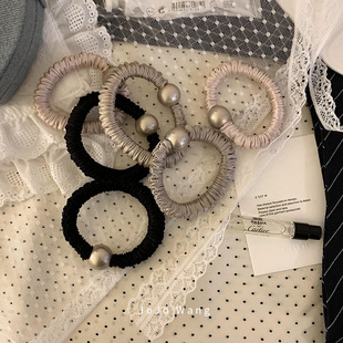 日常又美好~泛着珠光的发圈韩国简约半扎丸子头发饰头饰2025新款