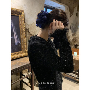 电光蓝好绝~缎面高级感大肠发圈女猪大肠发绳发饰头绳韩国头饰