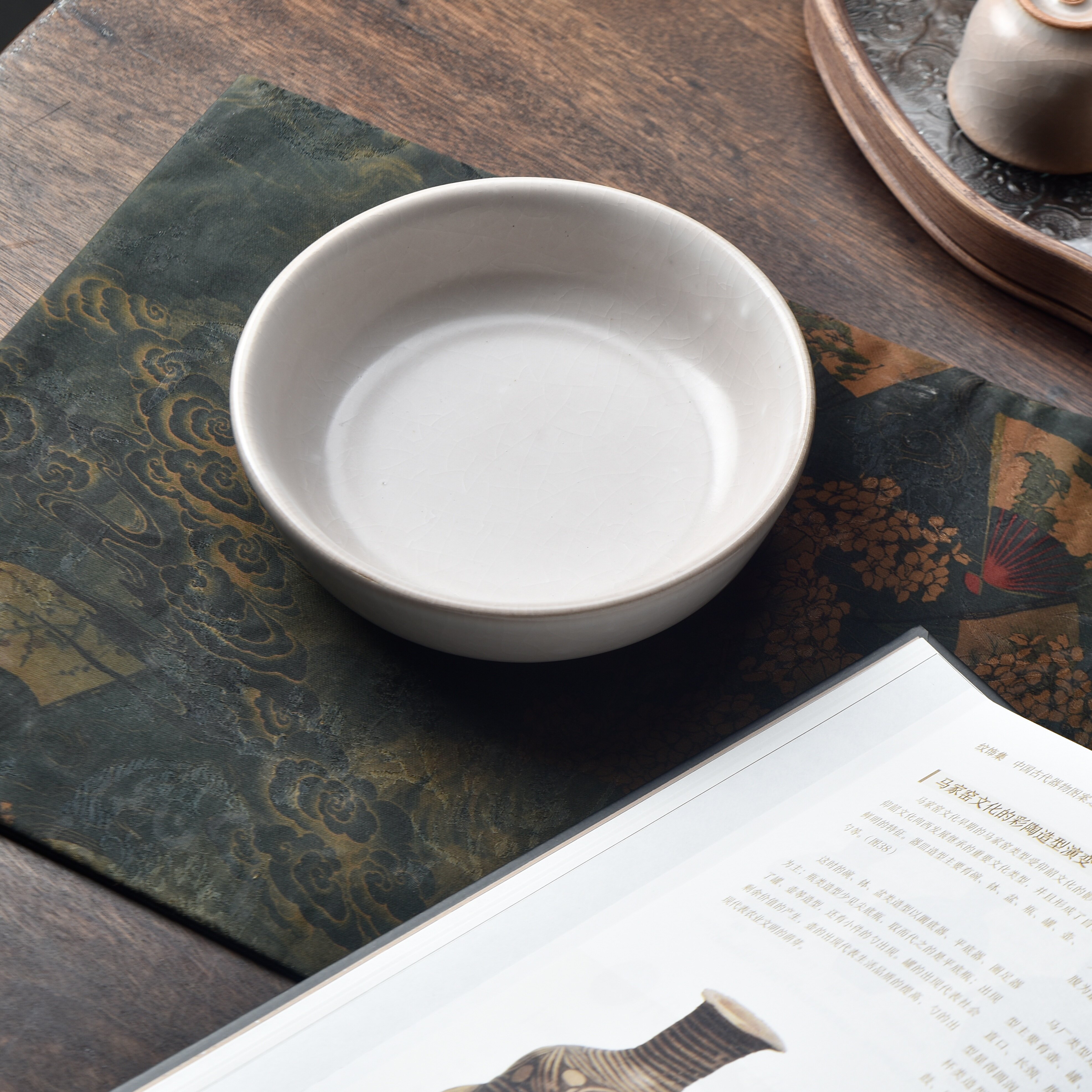 八蛮黄荣华纯手工复古壶承干泡台茶托盘茶具配柴烧件茶道摆件配件