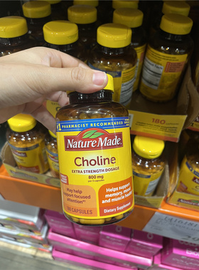现货美国直购nature made choline胆碱酒石酸氢盐胶囊保护大脑