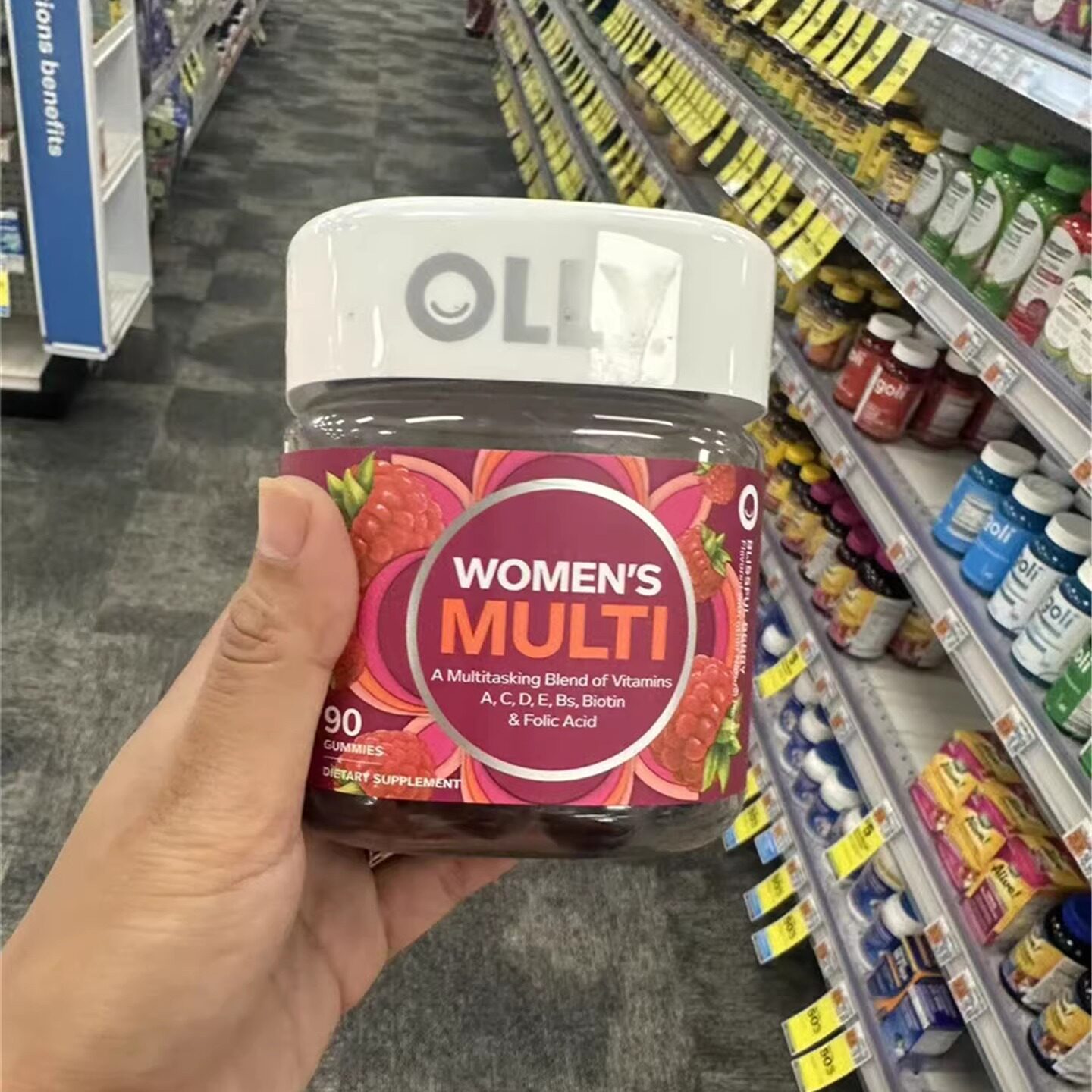 现货美国直购OLLY女士复合维生素水果味软糖含生物素B族叶酸90粒