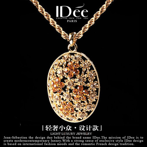 法国idee金色吊坠毛衣链