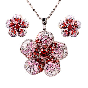 法国IDee毛衣链项链女长款饰品套装时尚配饰小众设计粉色宝石饰品