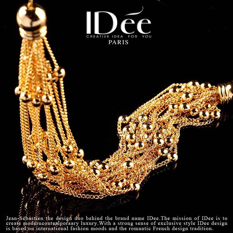 法国IDee多层手链女潮牌 流苏手饰气质ins小众设计饰品2022年新款