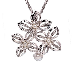 法国IDee花朵毛衣链女长款气质项链时尚轻奢小众设计感卫衣配饰品