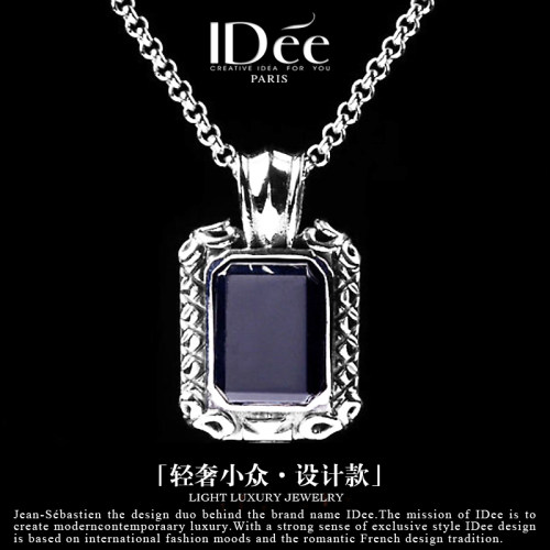 法国idee吊坠银色潮牌项链