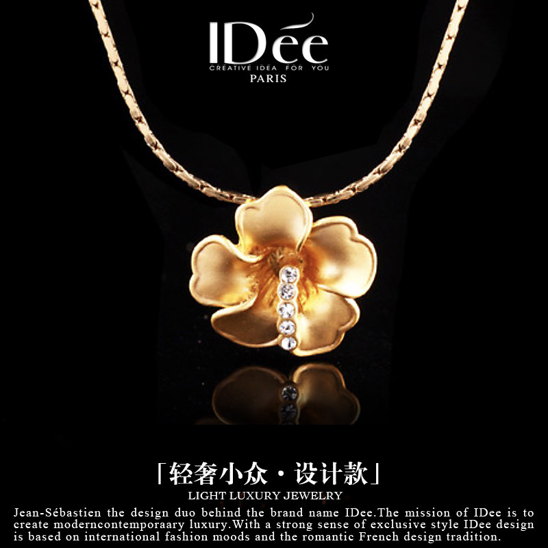 法国IDee花朵项链女夏小众潮 锁骨链欧美个性潮牌饰品生日礼物