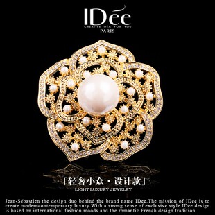 法國IDee金色花胸針 胸花輕奢小眾設計春夏飾品 毛衣氣質(zhì) 百搭時尚