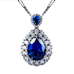 法国IDee毛衣链长款项链女2025潮流百搭轻奢小众设计感蓝宝石饰品